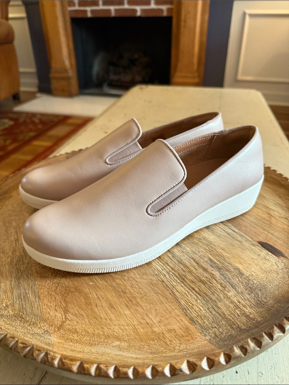 FitFlop Shoes Wm 8.5 Superskate Loafers Casual Slip-On Sneakers Pink Dusty Rose